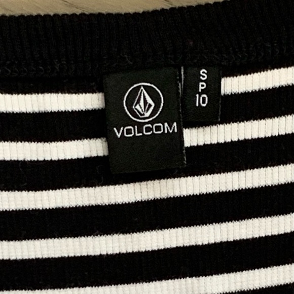 Volcom Black & White Striped Cotton Halter Tank Maxi Dress - Picture 10 of 14